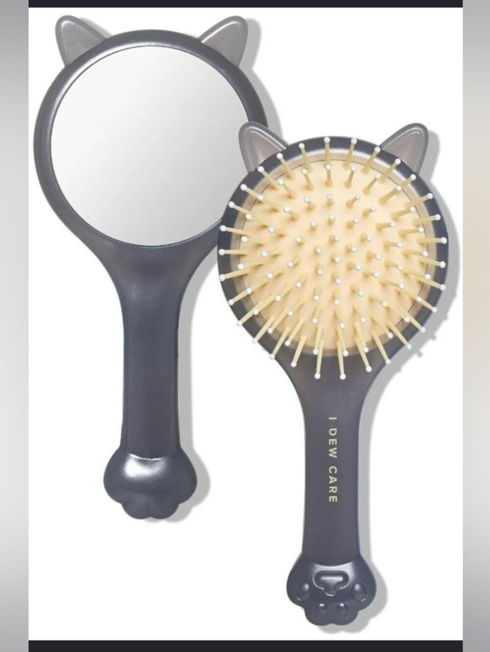 I Dew Care Tap Secret 2-in-1 Detangling Hair Brush & Mirror BRAND NEW